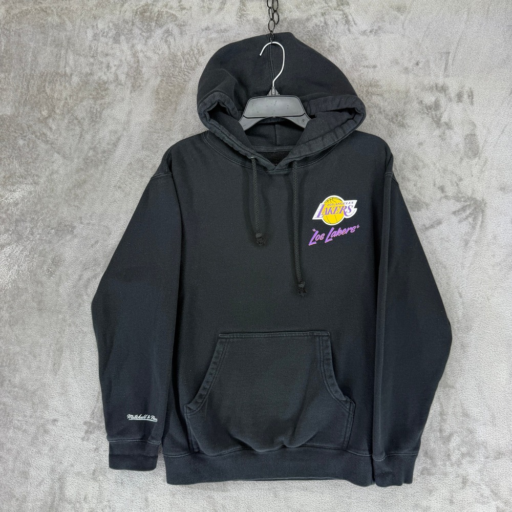 Mitchell & Ness Los Angeles Lakers Sugar Skull Hoodie Black Mens Small NBA Logo
